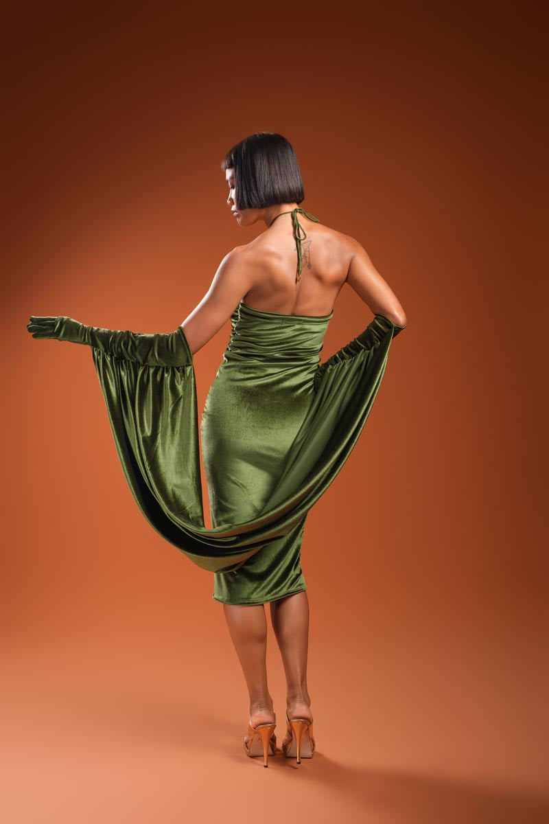 FLIRT Elegant Silk Dress with Glove