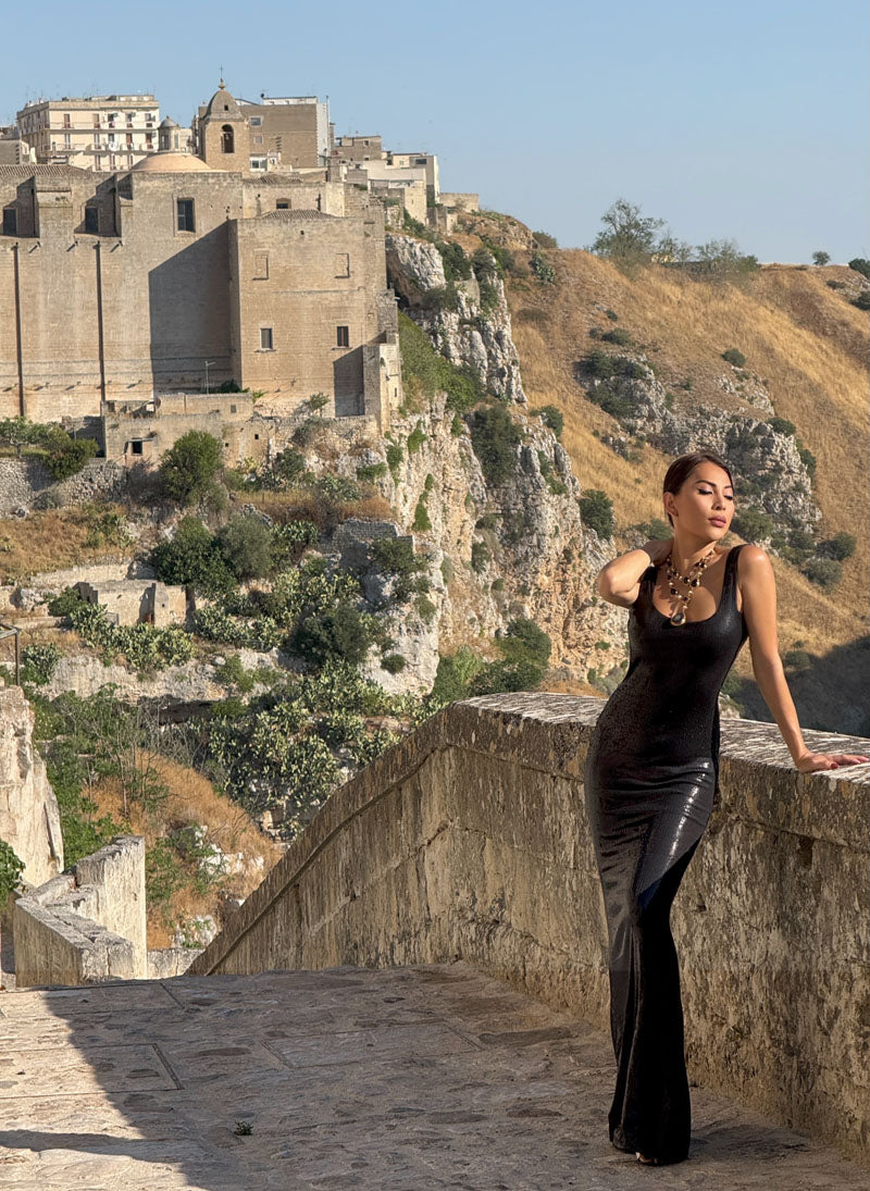 FLIRT Sequined Black Dress