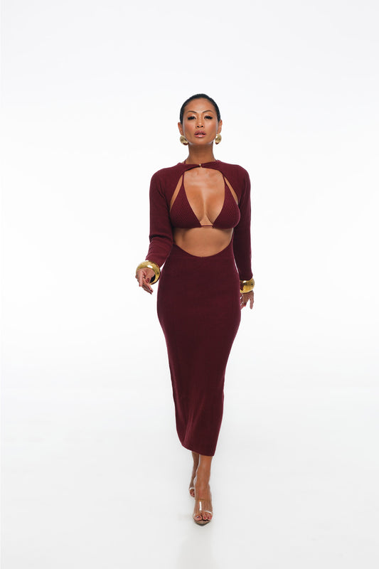 Knitted Dress with Inner Bikini