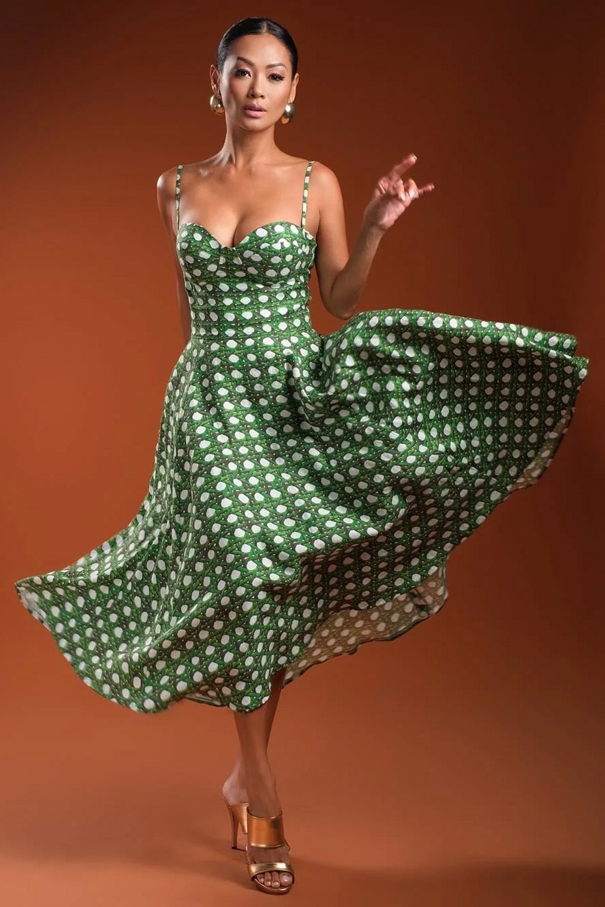 RATTAN Print Midi Dress