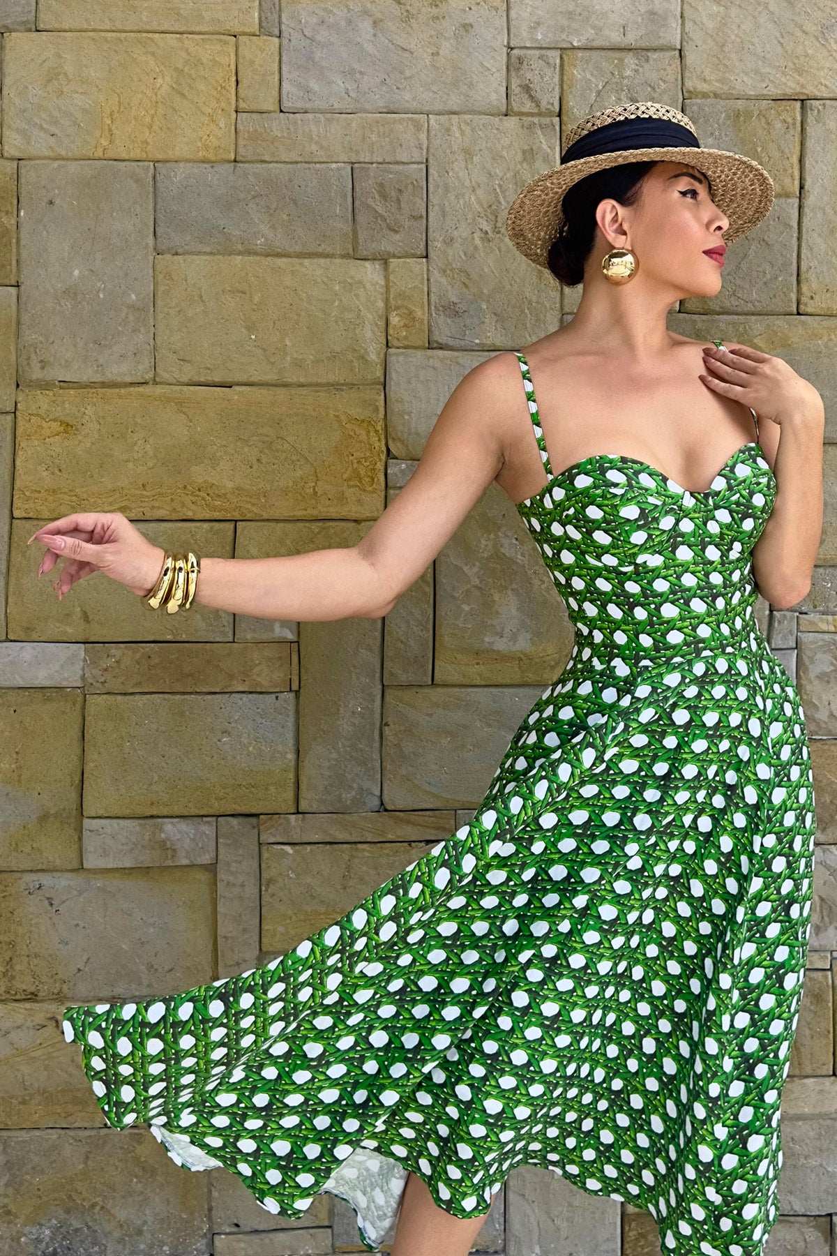 RATTAN Print Midi Dress