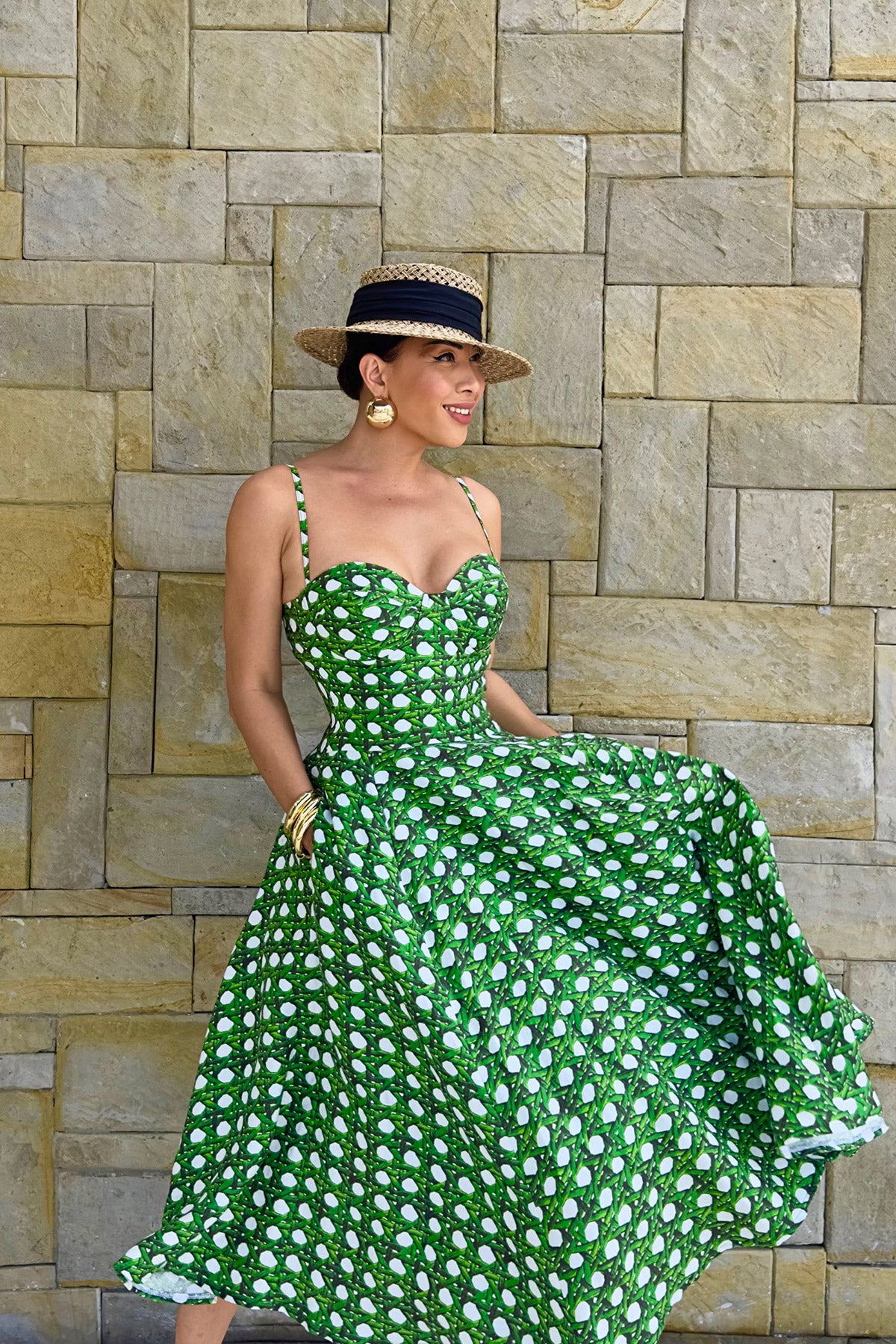 RATTAN Print Midi Dress