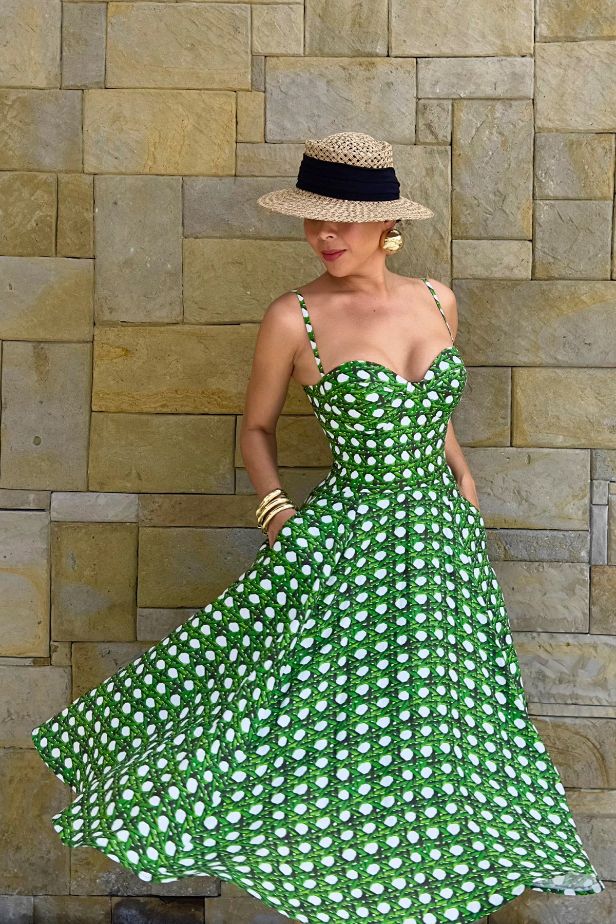 RATTAN Print Midi Dress