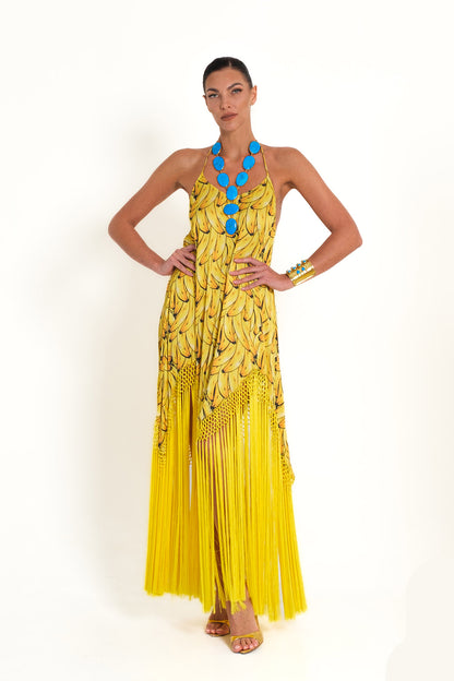 Banana Long Dress Fringe