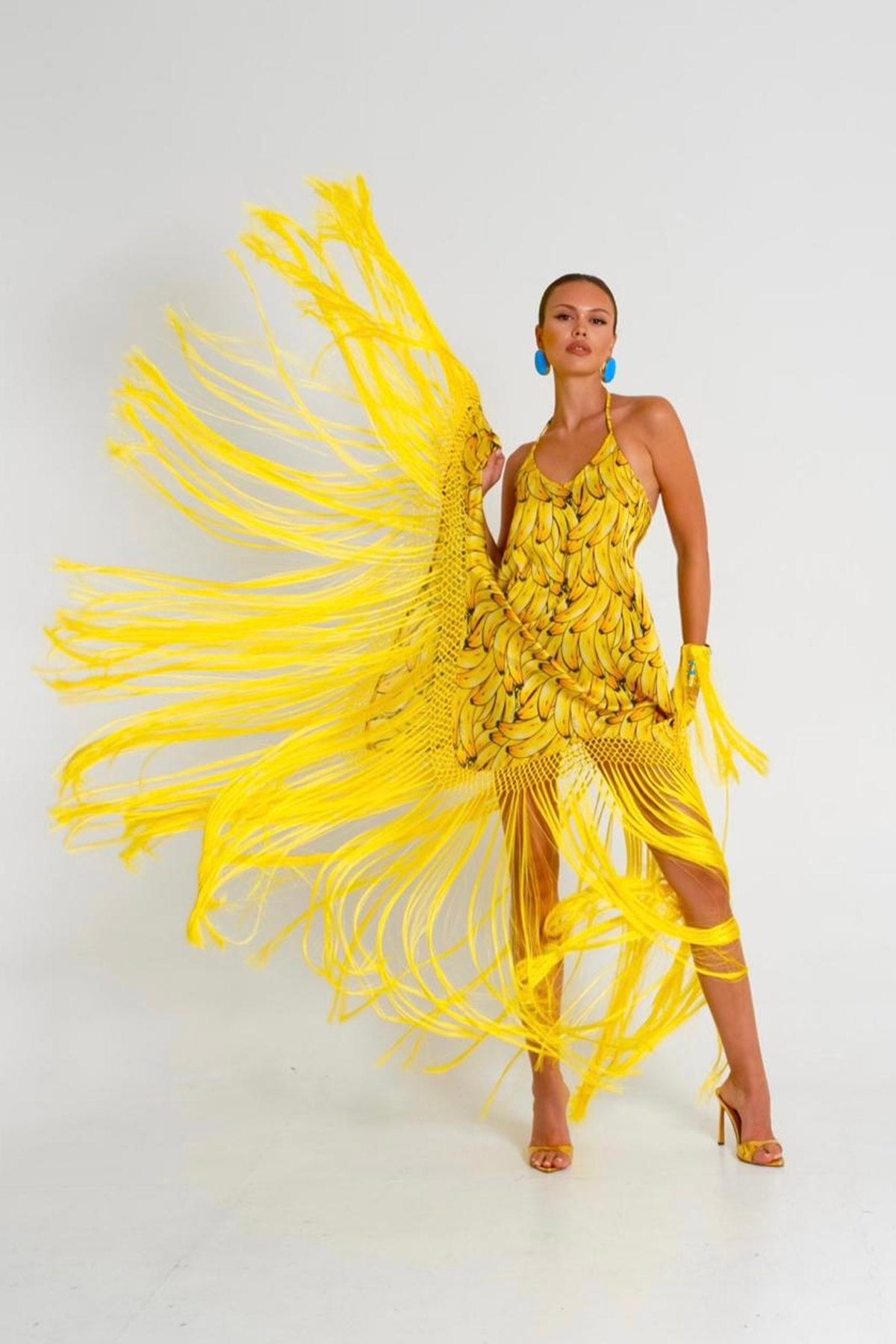 Banana Long Dress Fringe