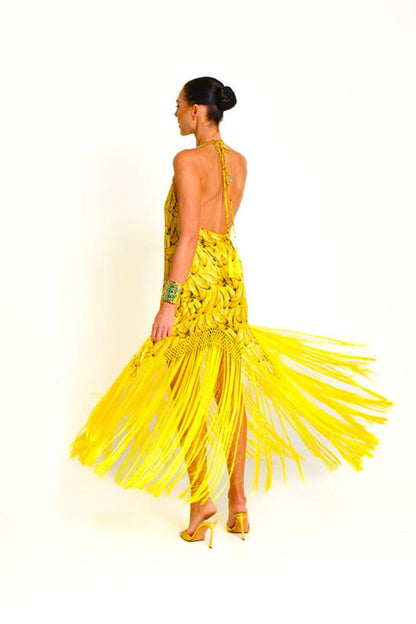 Banana Long Dress Fringe