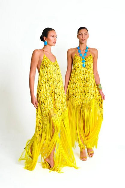 Banana Long Dress Fringe