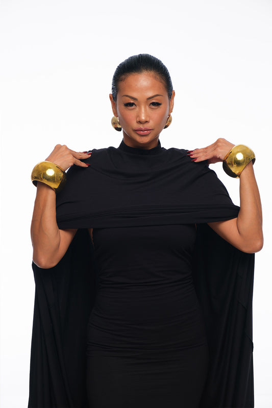 FLIRT Black Cape Dress