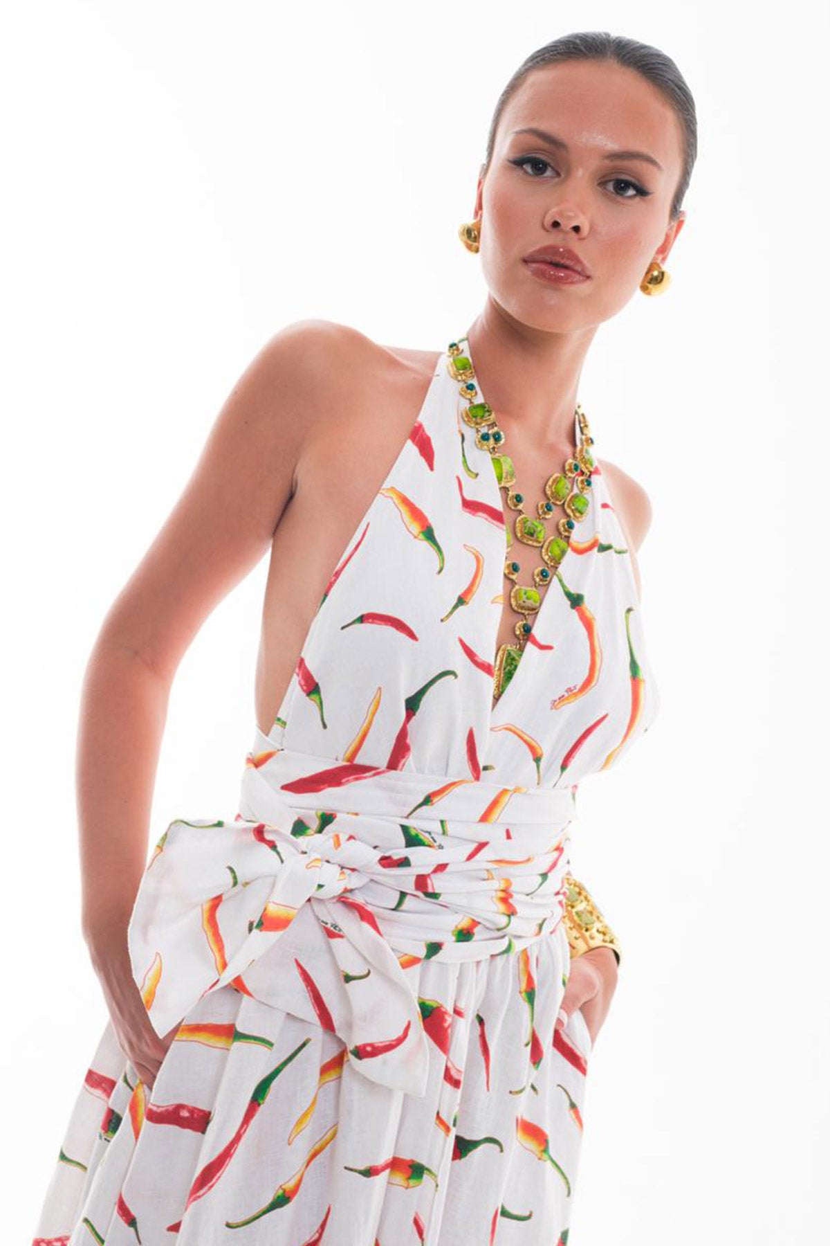 Chili V-Neck Long Dress