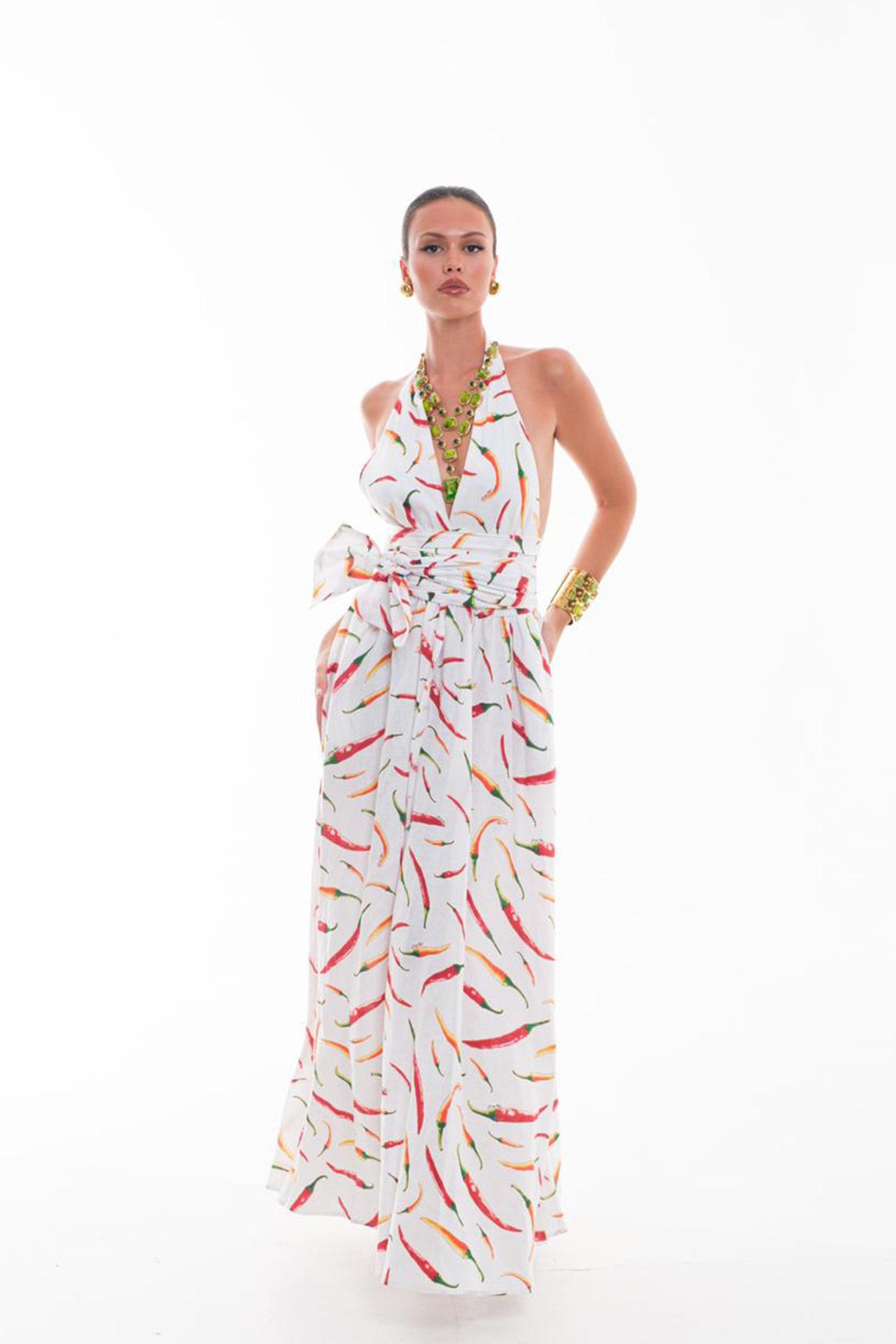 Chili V-Neck Long Dress