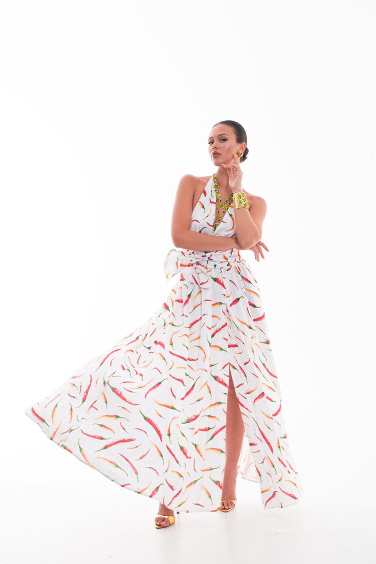Chili V-Neck Long Dress