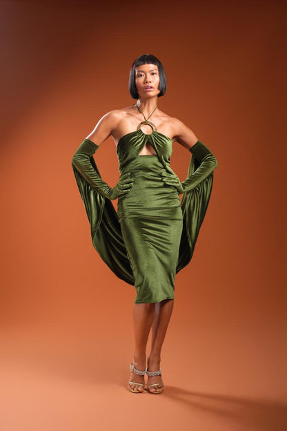 FLIRT Elegant Silk Dress with Glove