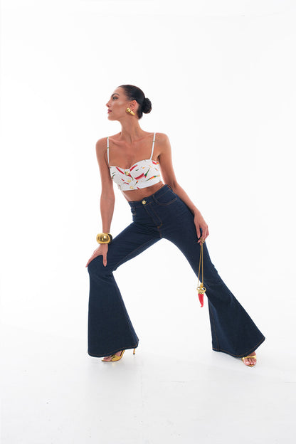 Denim Long Pants Flared
